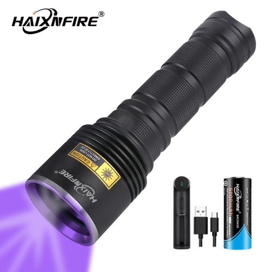 Haixnfire SV13 15W UV Flashlight LED 365nm UV Black Light Pet Urine Stain Detector Waterproof Lamp